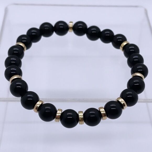 NWT Wool + Pepper Co. Mens Beaded Bracelet - Gold - Picture 4 of 5